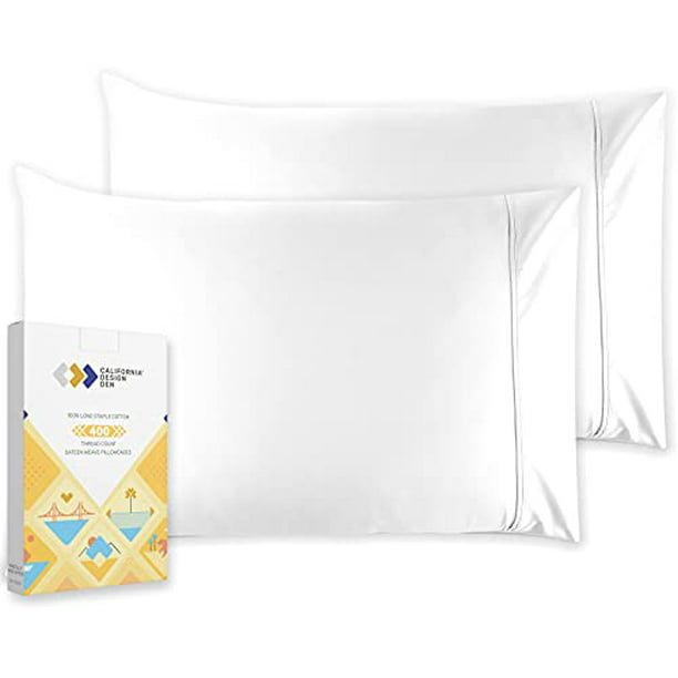 S California Design Den 400 Thread Count 100% Cotton Pillowcase Set of 2 Long 